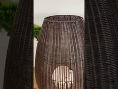 Εξωτερική λάμπα δαπέδου από τρίποδα από ράταν με φως LED μαύρο ξενοδοχείο μοντέρνα διακόσμηση