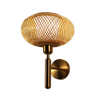 Nodic Woven Bamboo Rattan Wall Lights για διακόσμηση κοιτώνων και καθισμάτων