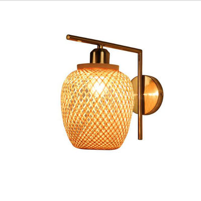 Nodic Woven Bamboo Rattan Wall Lights για διακόσμηση κοιτώνων και καθισμάτων