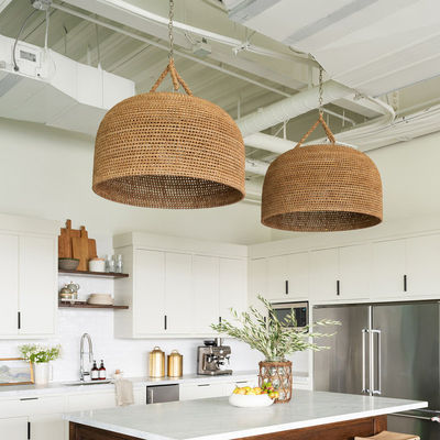 3500K Creative Rattan Pendant Light Switch Control για το σαλόνι