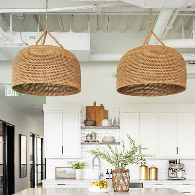 3500K Creative Rattan Pendant Light Switch Control για το σαλόνι