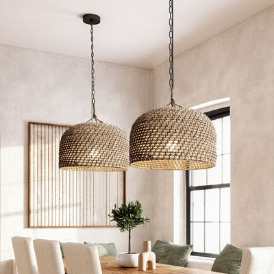 3500K Creative Rattan Pendant Light Switch Control για το σαλόνι