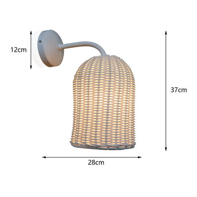 220V Rattan Wall Lamp σκιά χειροποίητο πλέξιμο αδιάβροχο για εξωτερικούς χώρους