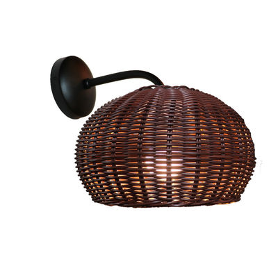 220V Rattan Wall Lamp σκιά χειροποίητο πλέξιμο αδιάβροχο για εξωτερικούς χώρους