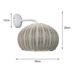 220V Rattan Wall Lamp σκιά χειροποίητο πλέξιμο αδιάβροχο για εξωτερικούς χώρους