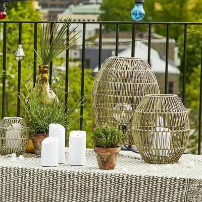 Ip44 LED Rattan Standing Lamp Shade για πισίνα κήπου