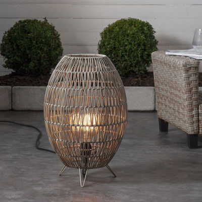 Ip44 LED Rattan Standing Lamp Shade για πισίνα κήπου