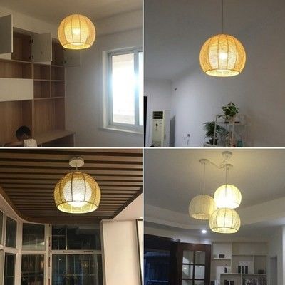 Χειροποίητο μοντέρνο τέχνη Pendant φώτα Μπαμπού λάμπα εστιατόριο ξενοδοχείο Rattan πολυέλαιο Rattan Pendant φως