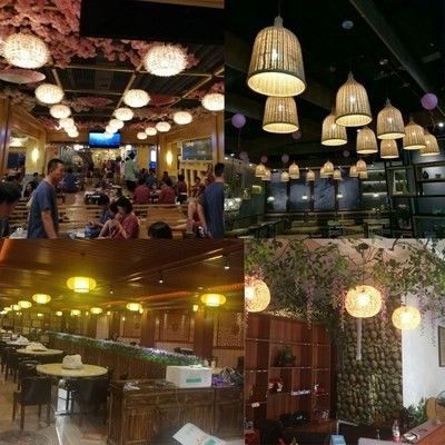 Χειροποίητο μοντέρνο τέχνη Pendant φώτα Μπαμπού λάμπα εστιατόριο ξενοδοχείο Rattan πολυέλαιο Rattan Pendant φως