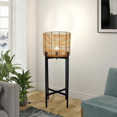 4 πόδια Wicker Rattan λάμπες δαπέδου για την ατμόσφαιρα του σαλονιού
