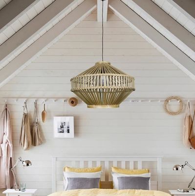 3500K Retro Bamboo Woven Pendant Light για εσωτερικό σαλόνι