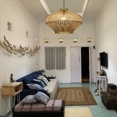3500K Retro Bamboo Woven Pendant Light για εσωτερικό σαλόνι