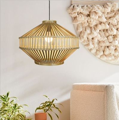 3500K Retro Bamboo Woven Pendant Light για εσωτερικό σαλόνι