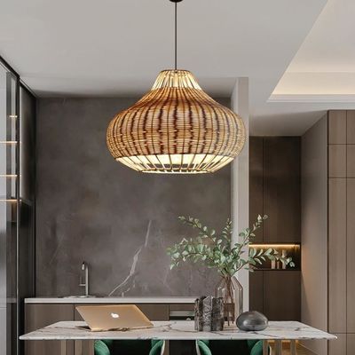 Χειροποίητο δημιουργικό κρεββάτι από ράταν Φωτεινό πολυέλαιο Στρογγυλό σχήμα