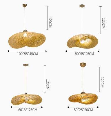 Χειροποίητο Wicker Rattan Pendant Chandelier 150 μοίρες ακτίνα γωνία ελέγχου διακόπτη