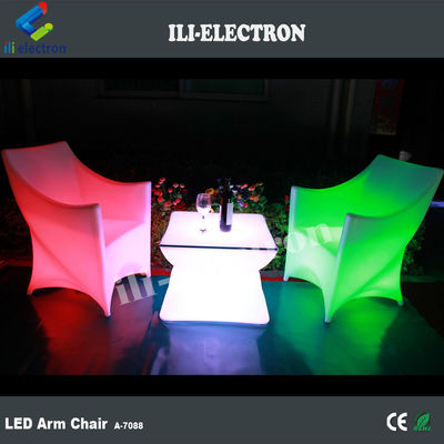 PE πλαστικό LED φωτισμένη καρέκλα επίπλων RGB με επαναφορτιζόμενη μπαταρία λιθίου