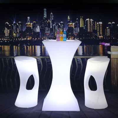 Σύγχρονο σχεδιασμό Square Set high bar cocktail λευκό PE πλαστικό led table