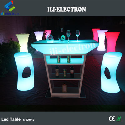 Πλαστικά έπιπλα με λάμψη LED, λαμπερό τραπέζι μπαρ για εκδηλώσεις