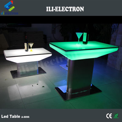Εξωτερικό&Εσωτερικό Τραπεζικό τραπέζι με LED πλαστικό τετράγωνο που αλλάζει χρώμα