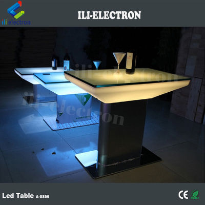 Εξωτερικό&Εσωτερικό Τραπεζικό τραπέζι με LED πλαστικό τετράγωνο που αλλάζει χρώμα