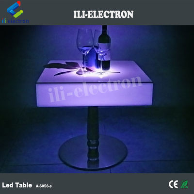 Εμπορικά τετράγωνα LED φωτίζουν τα τραπέζια κοκτέιλ επαναφορτιζόμενα με ανοξείδωτο χάλυβα