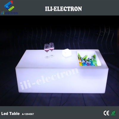 Μοναδικό ασύρματο τραπέζι μπαρ με LED από πλαστικό PE με κουβά πάγου / δεξαμενή ψύξης