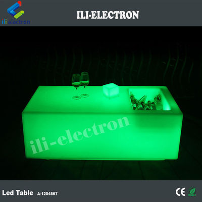 Μοναδικό ασύρματο τραπέζι μπαρ με LED από πλαστικό PE με κουβά πάγου / δεξαμενή ψύξης