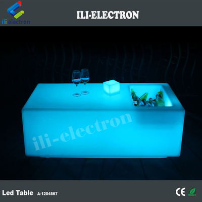 Μοναδικό ασύρματο τραπέζι μπαρ με LED από πλαστικό PE με κουβά πάγου / δεξαμενή ψύξης
