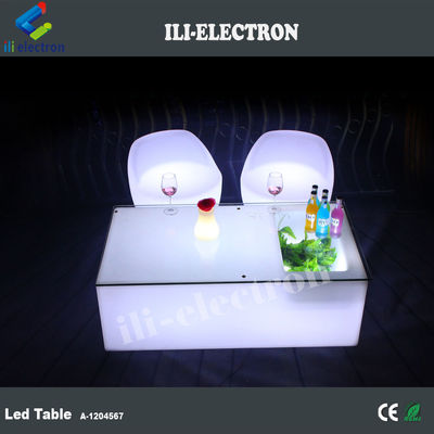 Μοναδικό ασύρματο τραπέζι μπαρ με LED από πλαστικό PE με κουβά πάγου / δεξαμενή ψύξης