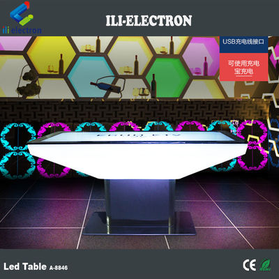 Εμπορικό τετράγωνο λαμπερό τραπέζι μπαρ RGB τηλεχειριστήριο με πιστοποίηση CE