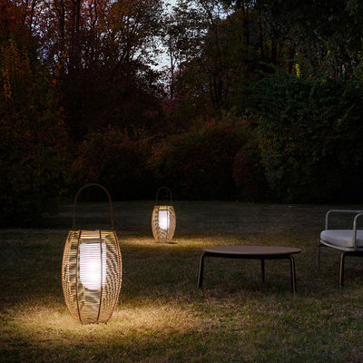 Εξωτερικά Rattan υφασμένα ηλιακά φώτα Φανάρι Αδιάβροχο για τοπίο κήπου