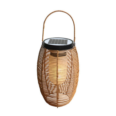 Εξωτερικά Rattan υφασμένα ηλιακά φώτα Φανάρι Αδιάβροχο για τοπίο κήπου