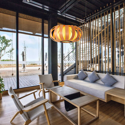 Νοτιοανατολική Ασία Απλό ξύλινο λυχνάρι Pendant Light Δημιουργικό ξύλινο ελαστικό φωτισμό Φανάρι