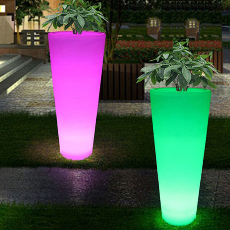 Χρώμα αλλαγής με τηλεχειριστήριο Led Flower Pot για καταστήματα ποτών
