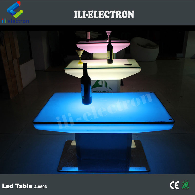 Εξωτερικό&Εσωτερικό Τραπεζικό τραπέζι με LED πλαστικό τετράγωνο που αλλάζει χρώμα